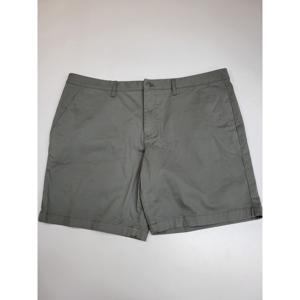 Member's Mark Flat‎ Front Twill Shorts Men's 42 Olive Green Stretch Casual Chino